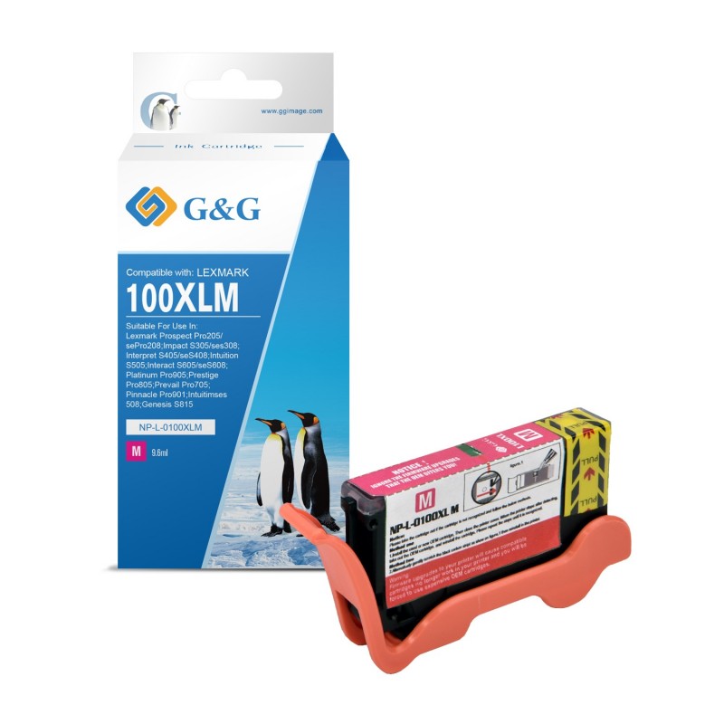 G&G Lexmark 100XL Magenta Cartucho de Tinta Generico