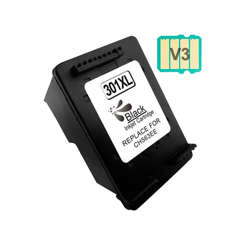HP 301XL Negro Cartucho de Tinta Remanufacturado - Muestra Nivel de Tinta