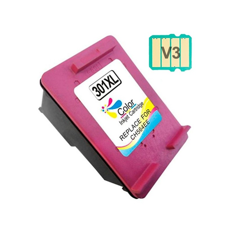 HP 301XL Color Cartucho de Tinta Remanufacturado - Muestra Nivel de Tinta