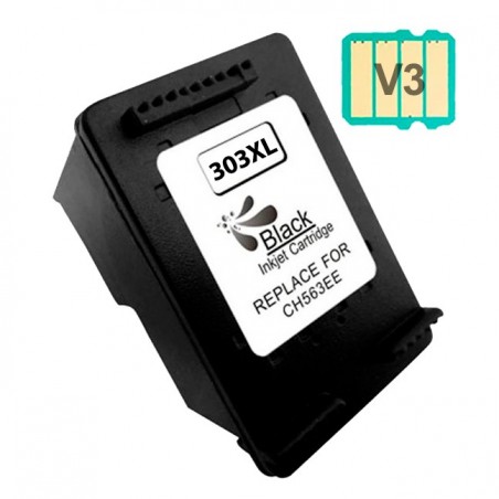 HP 303XL Negro Cartucho de Tinta Remanufacturado - Muestra Nivel de Tinta
