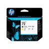 HP 72 Cabezal de Impresion Original - Negro Mate y Amarillo - C9384A